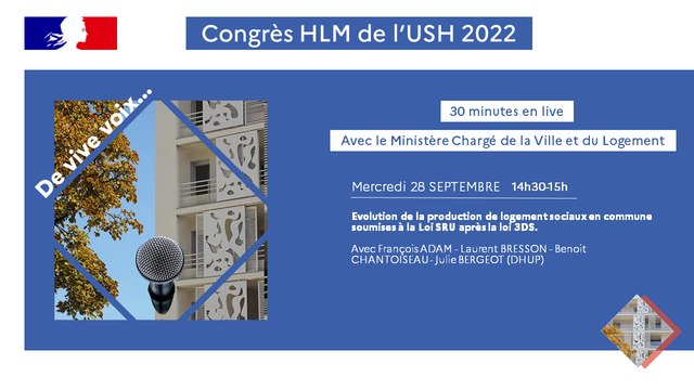 Webradio n°5 De Vive Voix : Évolution de la production de logements sociaux en communes soumises à la loi SRU après la loi 3DS.