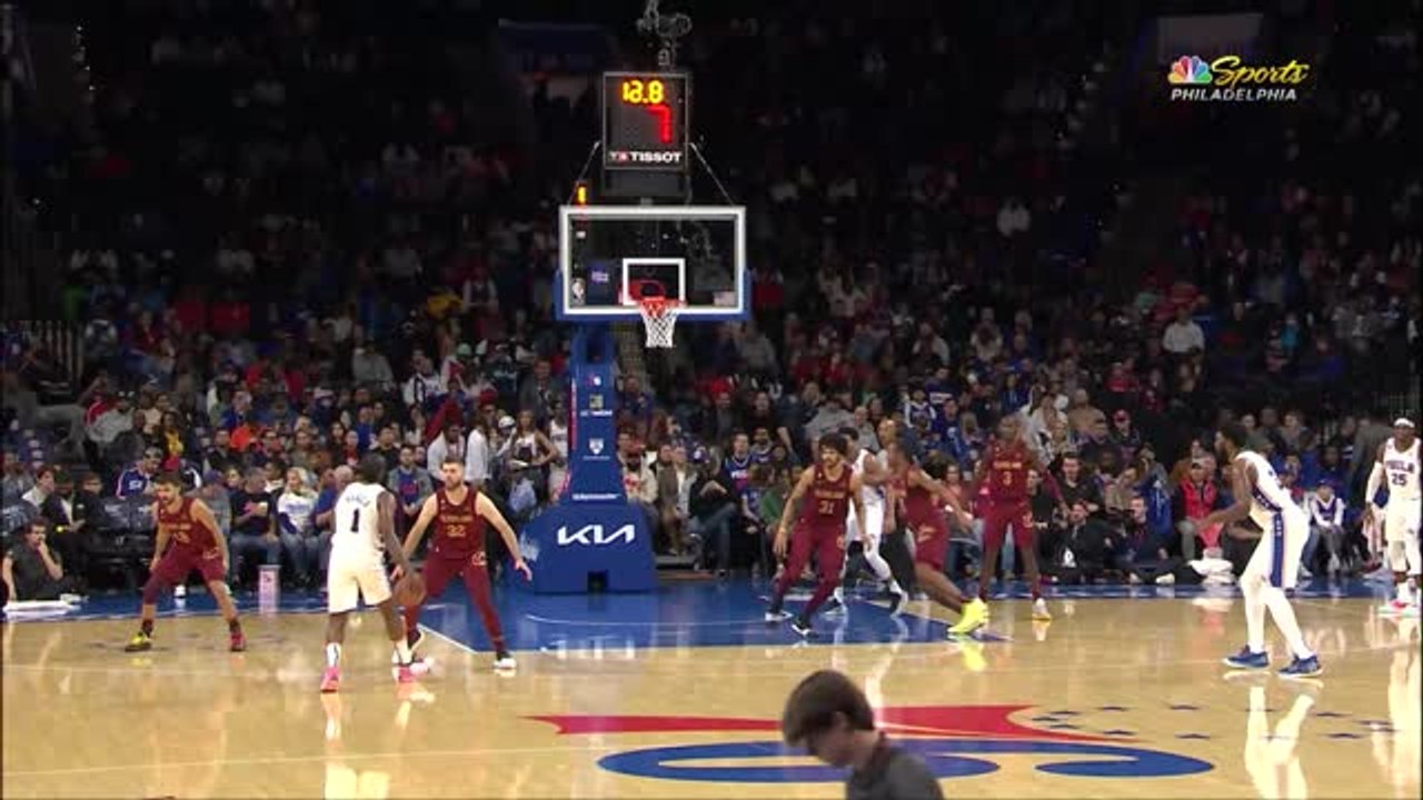 Harden drops defender before hitting floating bank shot