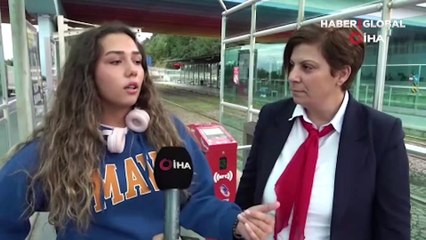 Vatmanın yaptığı ani fren genç kızın hayatını kurtardı! İşte o anlar