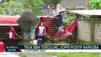 Truk Pengangkut BBM Terguling, Sopir Positif Gunakan Narkoba