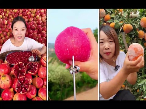 Beautiful Girl Really Like to Eat Garden Fruits Beautiful Girl Gardening Fruits video in Tiktok Sweet Fruits