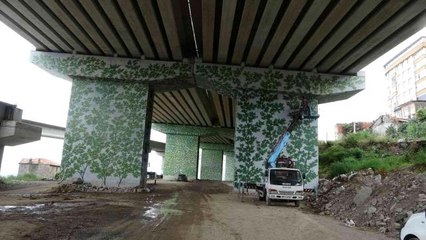 Trabzon genel haberleri: Trabzon'da viyadükler böyle süsleniyor