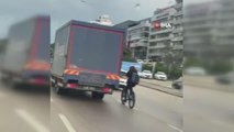 Bursa 3. sayfa haberleri | Bursa'da bisikletli gençlerin tehlikeli yolculukları kameralarda