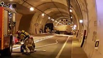Simulacro en el túnel de Piqueras