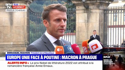 Emmanuel Macron à Prague: "L'objectif est de bâtir une stratégie commune" en Europe