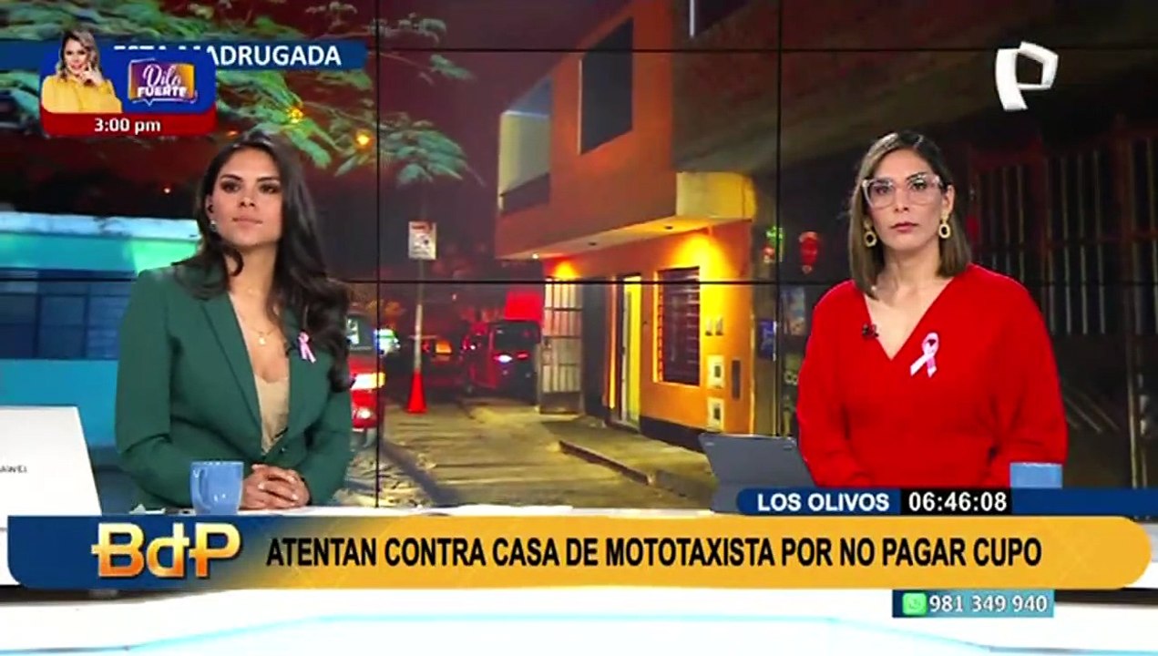 Los Olivos: Atentan contra casa de dirigente de mototaxistas que se negó a pagar cupos