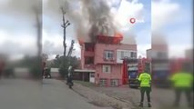 Samsun haber! Samsun'da 3 katlı binanın çatısı alevlere teslim oldu