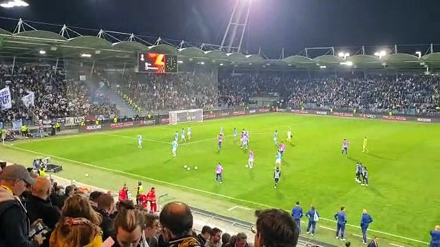 Sturm Graz - Lazio, la squadra sotto al settore ospiti al triplice fischio