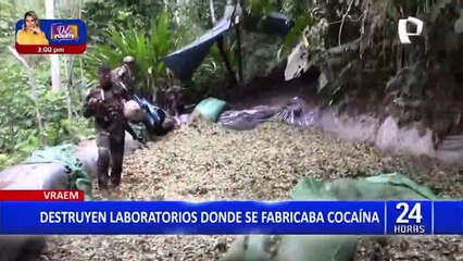 VRAEM: PNP incinera cinco laboratorios artesanales donde se fabricaba cocaína