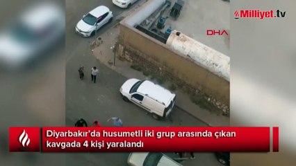 Diyarbakır'da taşlı sopalı kavga kamerada