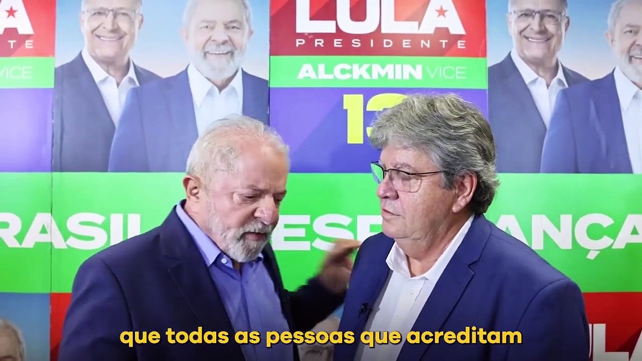 Lula grava vídeo ao lado de João Azevêdo e oficializa apoio ao governador no 2º turno