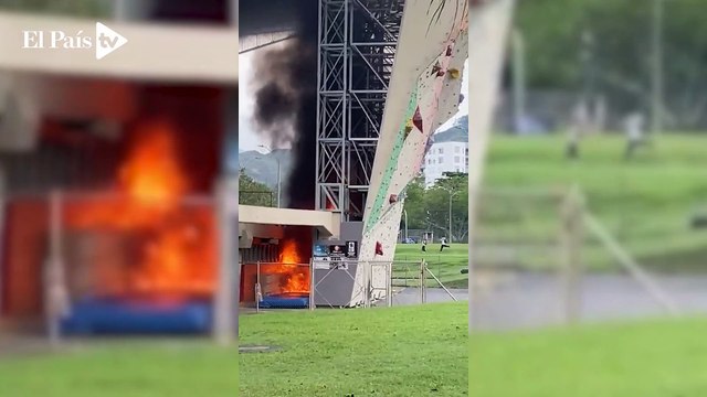 Las imágenes del incendio en el Velódromo Alcides Nieto Patiño