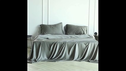 Grey Silk Sheets, Pillowcases, Duvet Covers