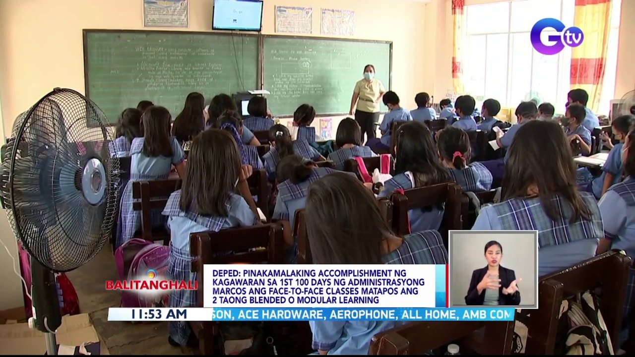 DEPED: pinakamalaking accomplishment ng kagawaran sa 1st 100 days ng administrasyong Marcos ang face-to-face classes matapos ang 2 taong blended o modular learning | BT