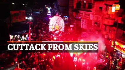 Stunning Aerial View Of Cuttack During Maa Durga's Immersion Procession