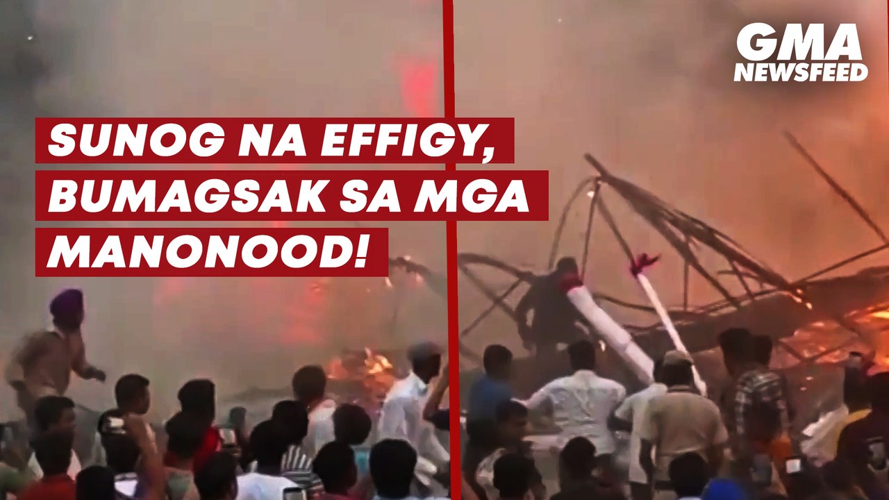 Sunog na effigy, bumagsak sa mga manonood! | GMA News Feed