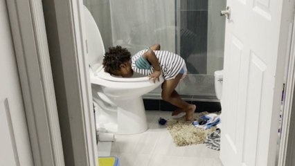 Toddler Copies Pregnant Mom Suffering Morning Sickness | Happily TV