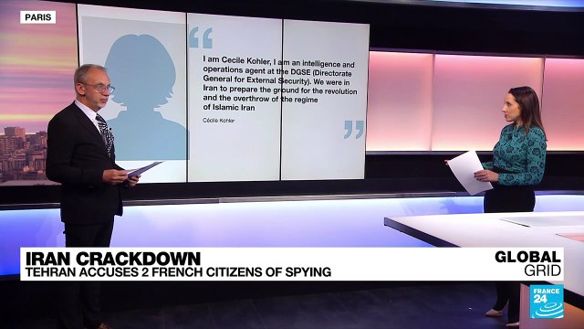 Iran state TV airs 'confessions' of two detained French citizens accused of spying