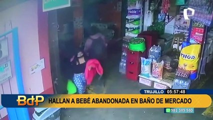 Abandonan a recién nacida dentro de  baño en mercado de Trujillo