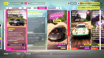 Forza Horizon 5 forzathon défi hébdeomadaire en fuite chapitre 3 et 4