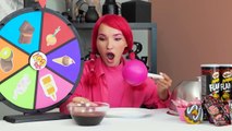 PINK VS BLACK CHALLENGE Pizza Decorating! Eating Only One Color Candies by 123 GO! FOOD