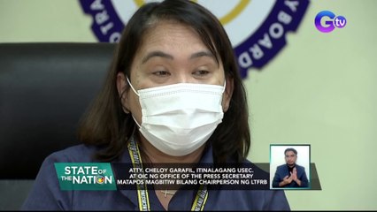 Atty. Cheloy Garafil, itinalagang Usec. at OIC ng Office of the Press Secretary matapos magbitiw bilang chairperson ng LTFRB | SONA