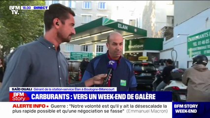 "C'est une journée catastrophique, c'est très dur pour nous": le gérant d'une station service témoigne