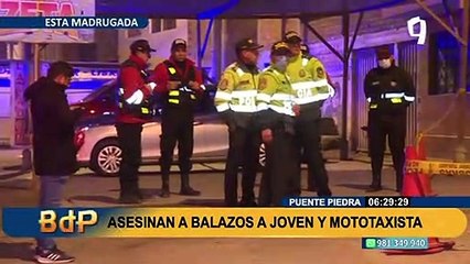 Puente Piedra: Matan a joven y mototaxista a pocos metros y minutos de diferencia