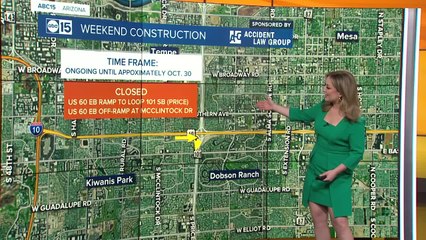 Weekend freeway construction happening around the Valley