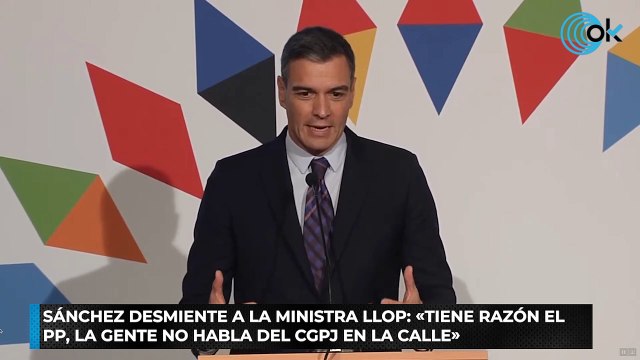 Sánchez desmiente a la ministra Llop «Tiene razón el PP, la gente no habla del CGPJ en la calle»
