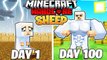 I Survived 100 Days as a SHEEP in HARDCORE Minecraft!