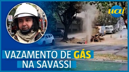 Tubulação de gás se rompe na Savassi, em BH