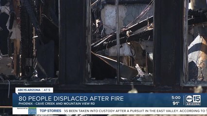 80 people displaced after north Phoenix third-alarm apartment fire