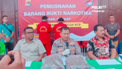 Ditres Narkoba Polda NTB Musnahkan Ribuan Gram Ganja dan Belasan Sabu