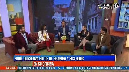 Piqué conserva fotos de Shakira y sus hijos en su oficina
