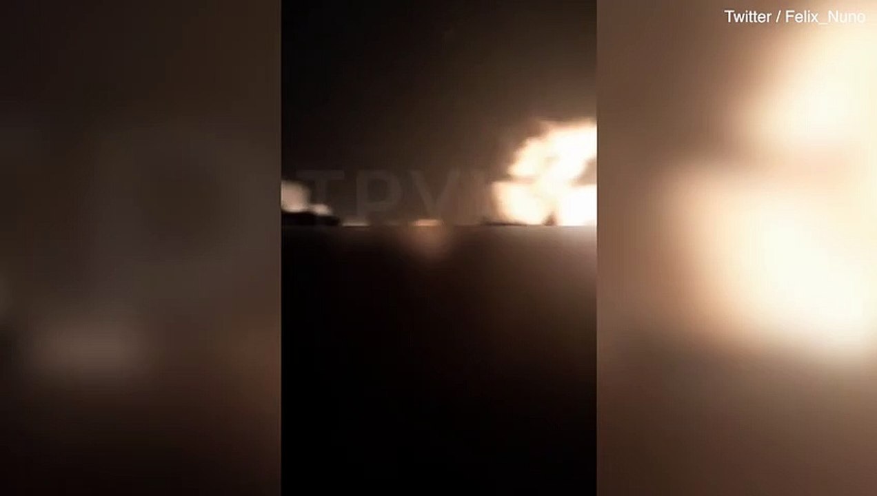 Terrifying explosions and huge plumes of smoke rock Ukrain