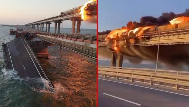 Rusya vurulursa kıyamet olur demişti! Ukrayna ordusu Kırım-Kerç köprüsüne saldırı düzenledi