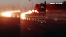 Kırım Köprüsü'ndeki patlama anı ve sonrası kamerada