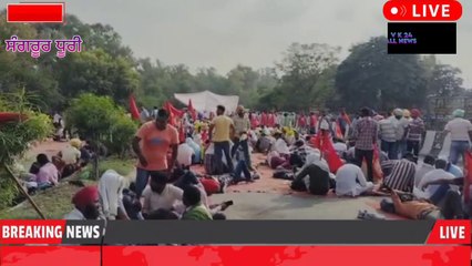 PSPCL CHB ਠੇਕਾ ਮੁਲਾਜ਼ਮਾਂ ਵੱਲੋ ਆਪਣੀਆਂ ਮੰਗਾਂ ਨੂੰ ਲੈ ਕੇ ਕੀਤਾ ਚੱਕਾ ਜਾਮ।ਧੂਰੀ ਤੋਂ ਮਾਲੇਰਕੋਟਲਾ ਹਾਈਵੇ ਰੋਡ।