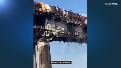 Destruída parcialmente única ponte que liga Rússia à Crimeia