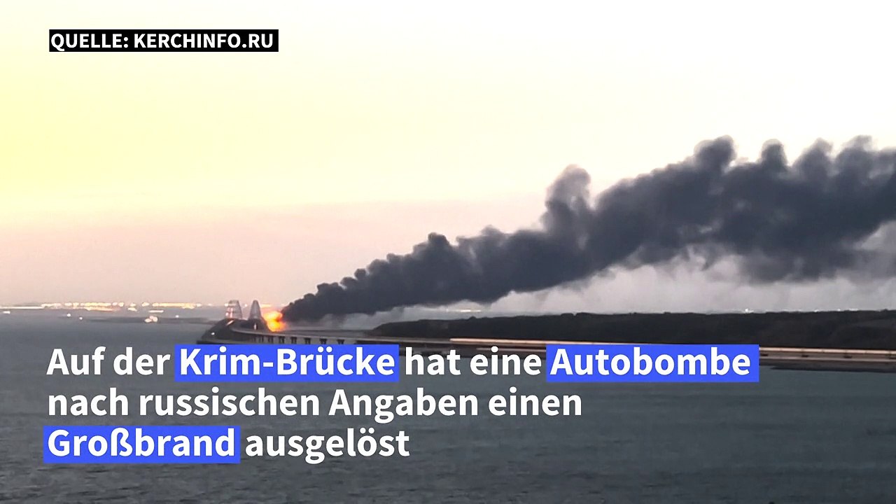 Autobombe löst Großbrand auf der Krim-Brücke aus
