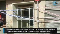 Desalojadas seis familias de un edificio en Palma tras derrumbarse la terraza del primer piso