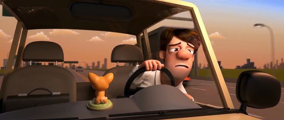 Un simpatico perrito de auto mueve su cabeza de un lado al otro divirtiendo