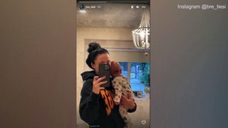Bre Tiesi jokes on Instagram that their son has a 'mullet'