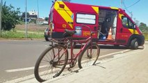 Homem fica ferido ao sofrer queda de bicicleta no Viaduto da Olindo Periolo