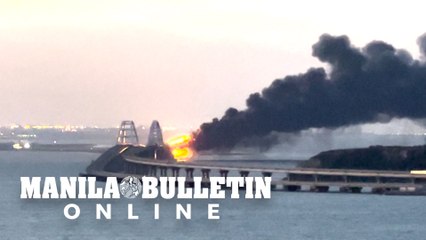 Smoke rises from Russia Crimea's Kerch bridge after an ‘incident’