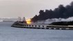 Moscow says truck explosion destroys part of Russia Crimea bridge