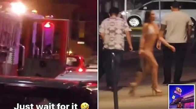 Playing with fire! Stripper in bikini gets out of firetruck and walks into strip club in San Jose - as mayor says 'heads must roll'