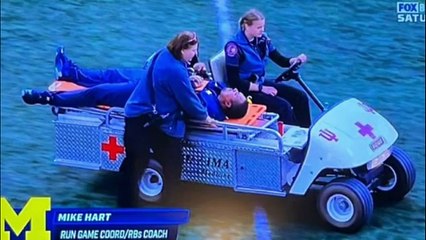 Michigan Coach Mike Hart Collapses on Sideline During Game vs Indiana