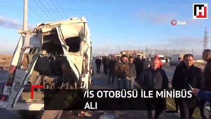 Aksaray'da servis otobüsü ile minibüs çarpıştı: 17 yaralı